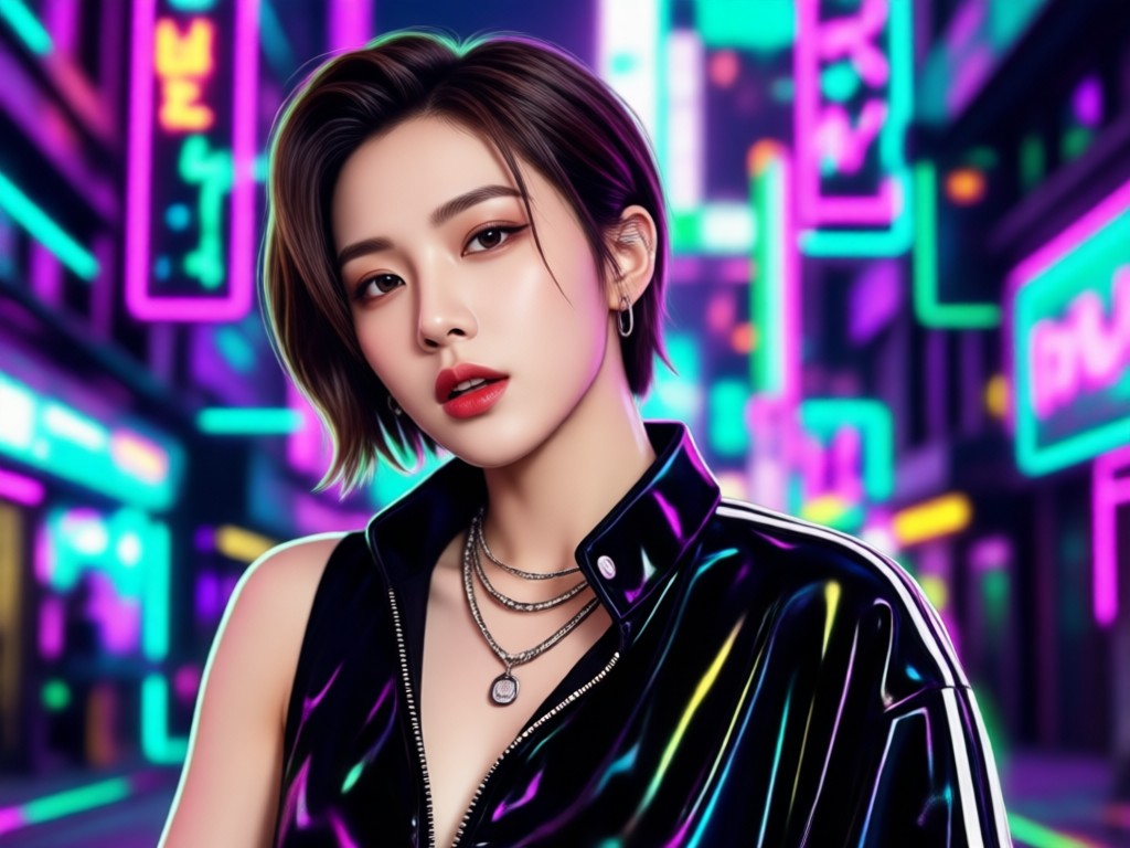 Perbandingan antara foto normal dan transformasi K-Pop idol AI