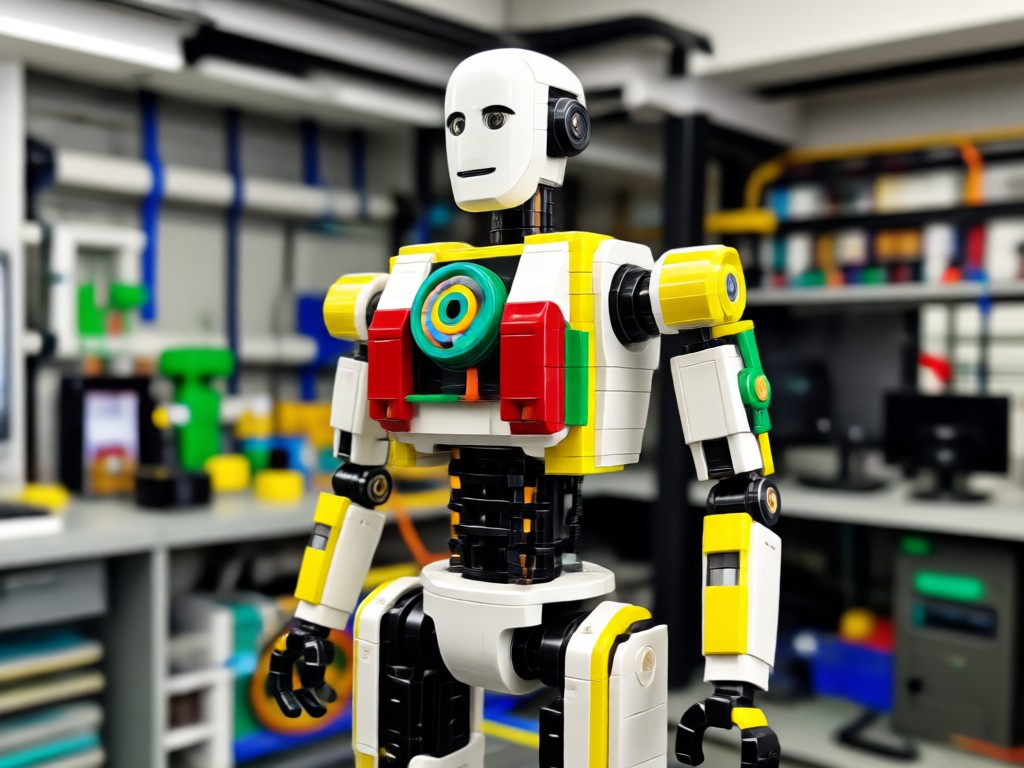 Close up of realistic LEGO brick texture in AI generation