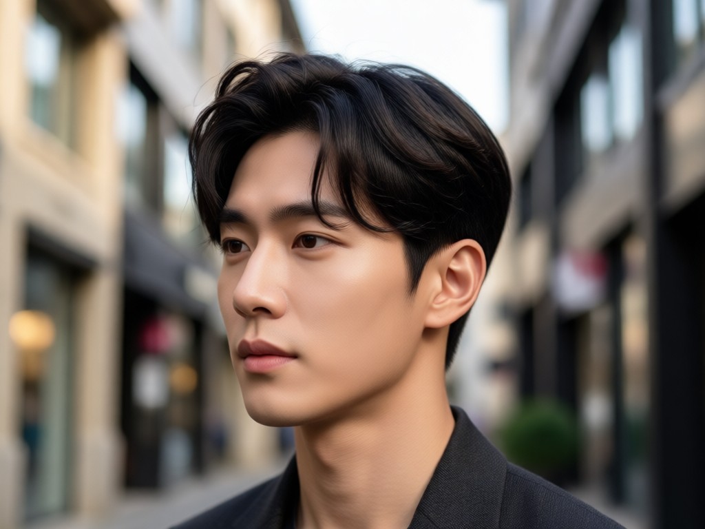 Before and after using AI Korean hairstyle try on tool