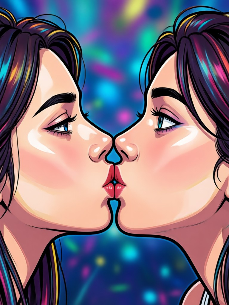 Romantic couple kiss animation from photos