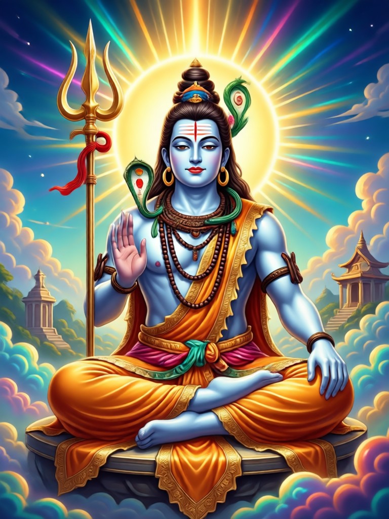 Meditating Shiva AI Portrait