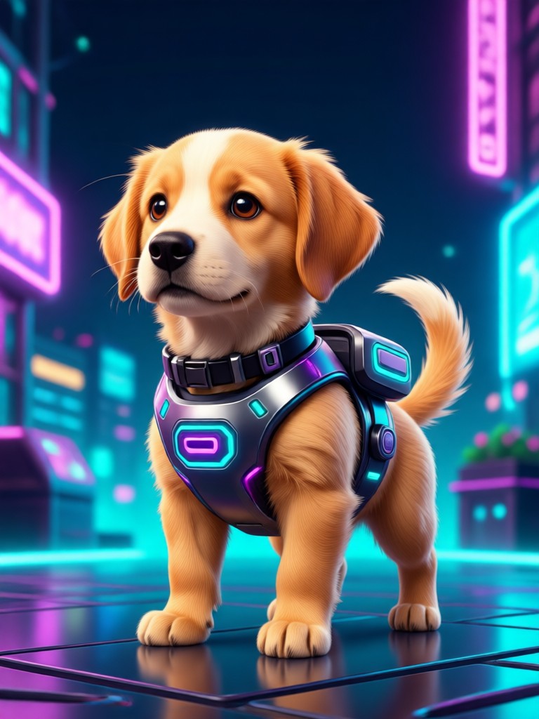 Cyberpunk themed dog avatar