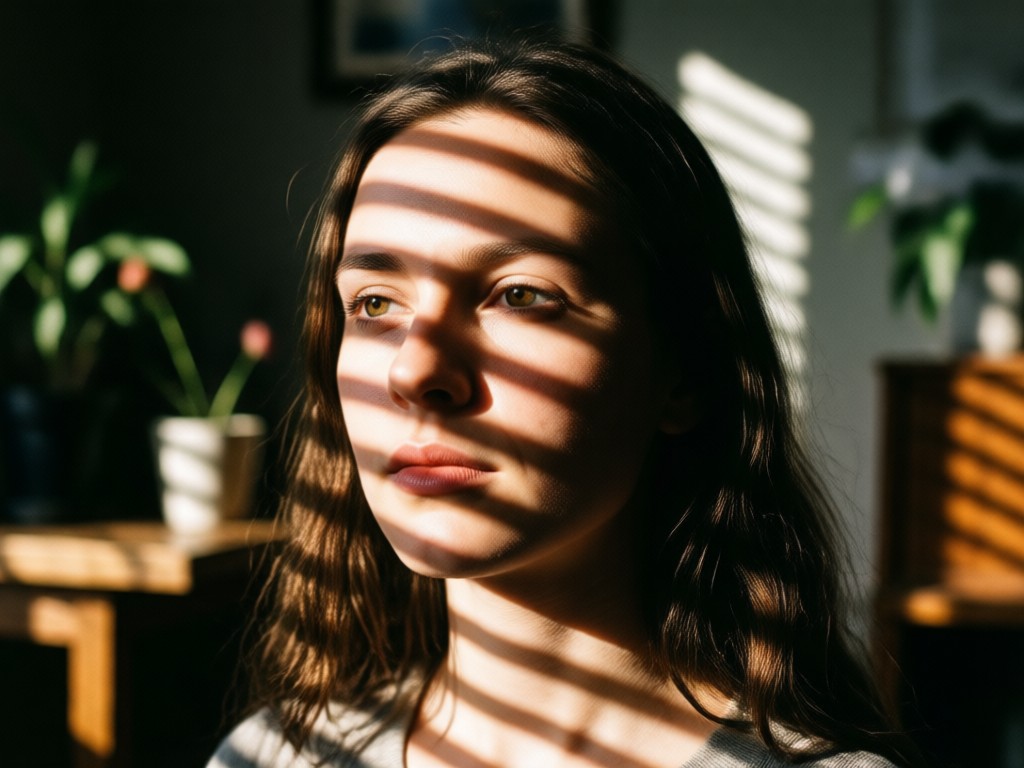 Example of atmospheric shadow control in AI portrait