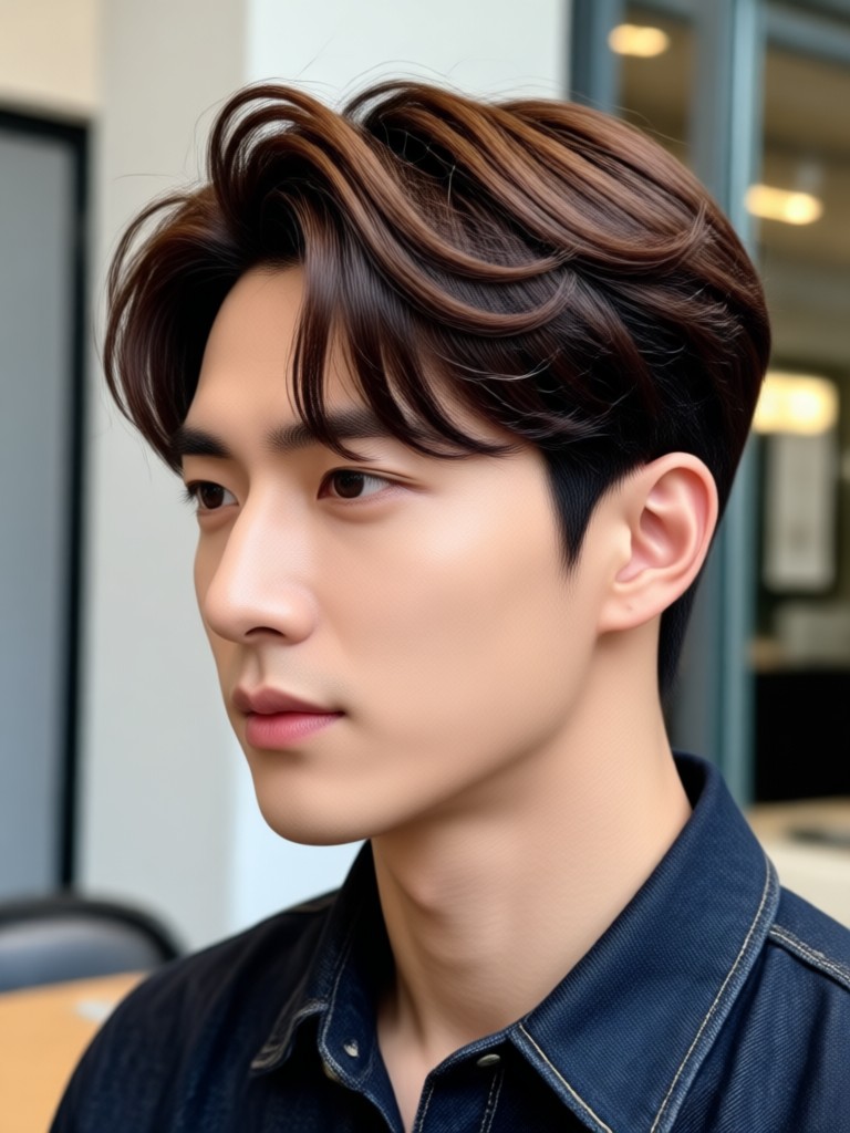 Messy fringe Korean hairstyle AI try on