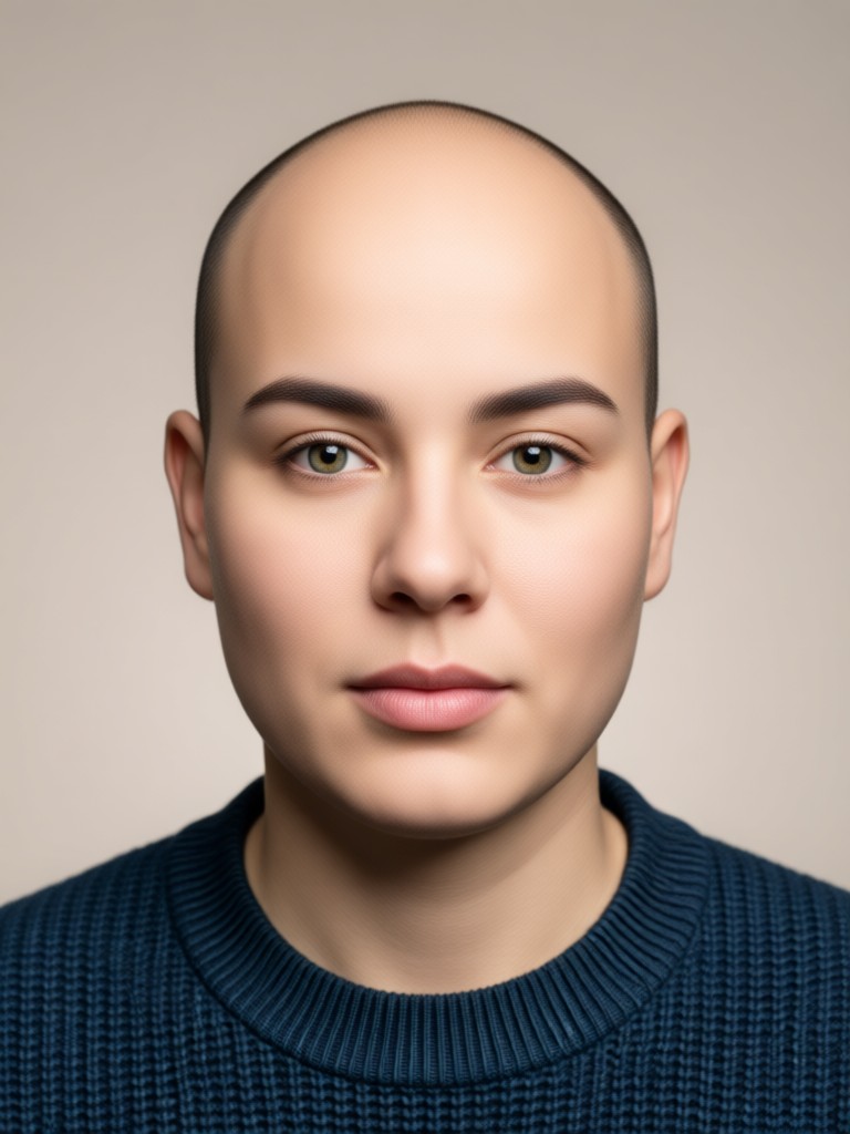 Facial hair removed for a cleaner jawline appearance