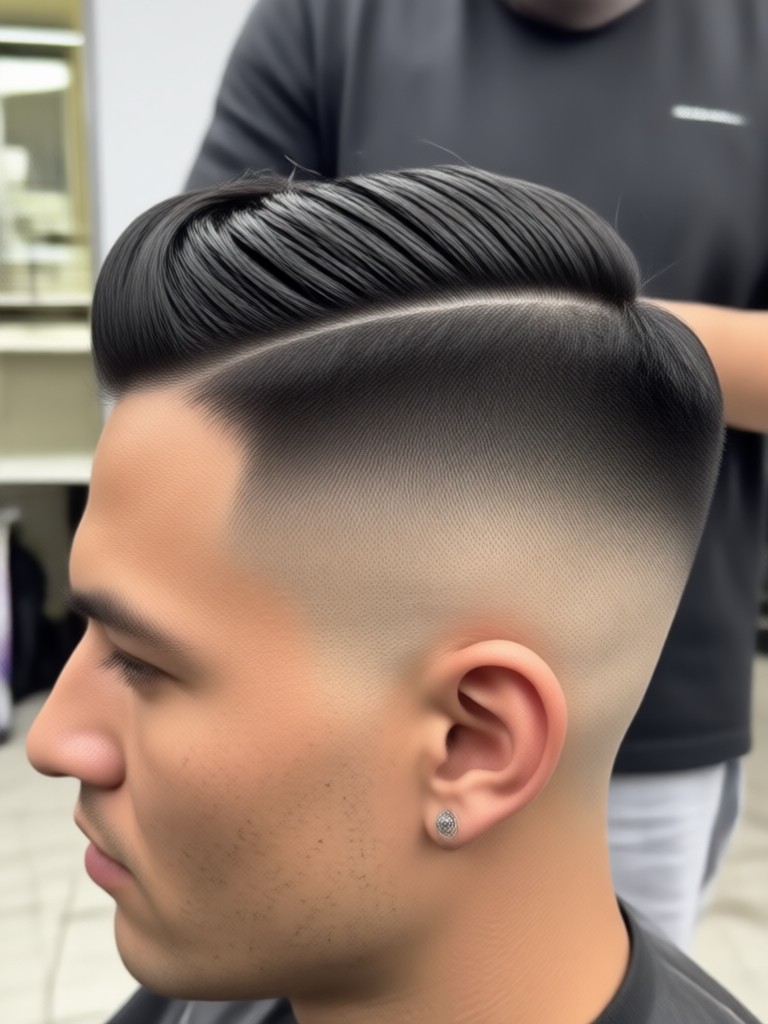 Mid taper fade before and after comparison