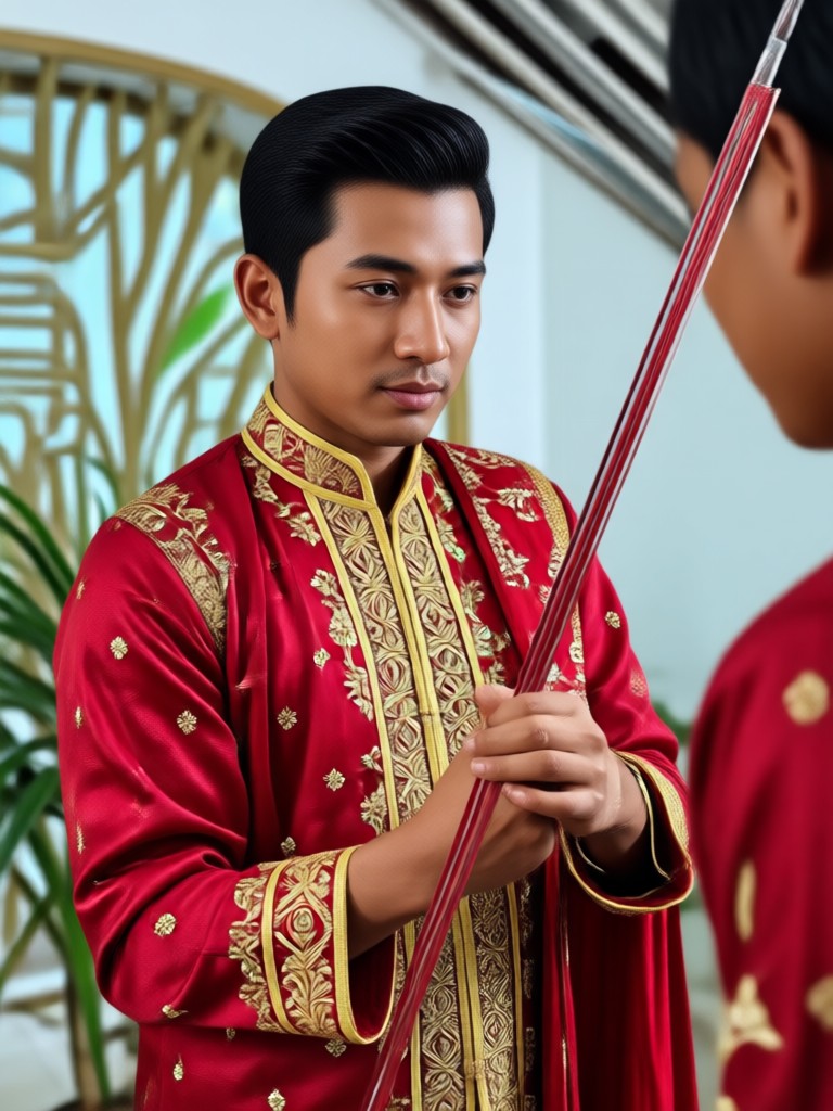 AI generated image of traditional Indonesian dance with modern effects