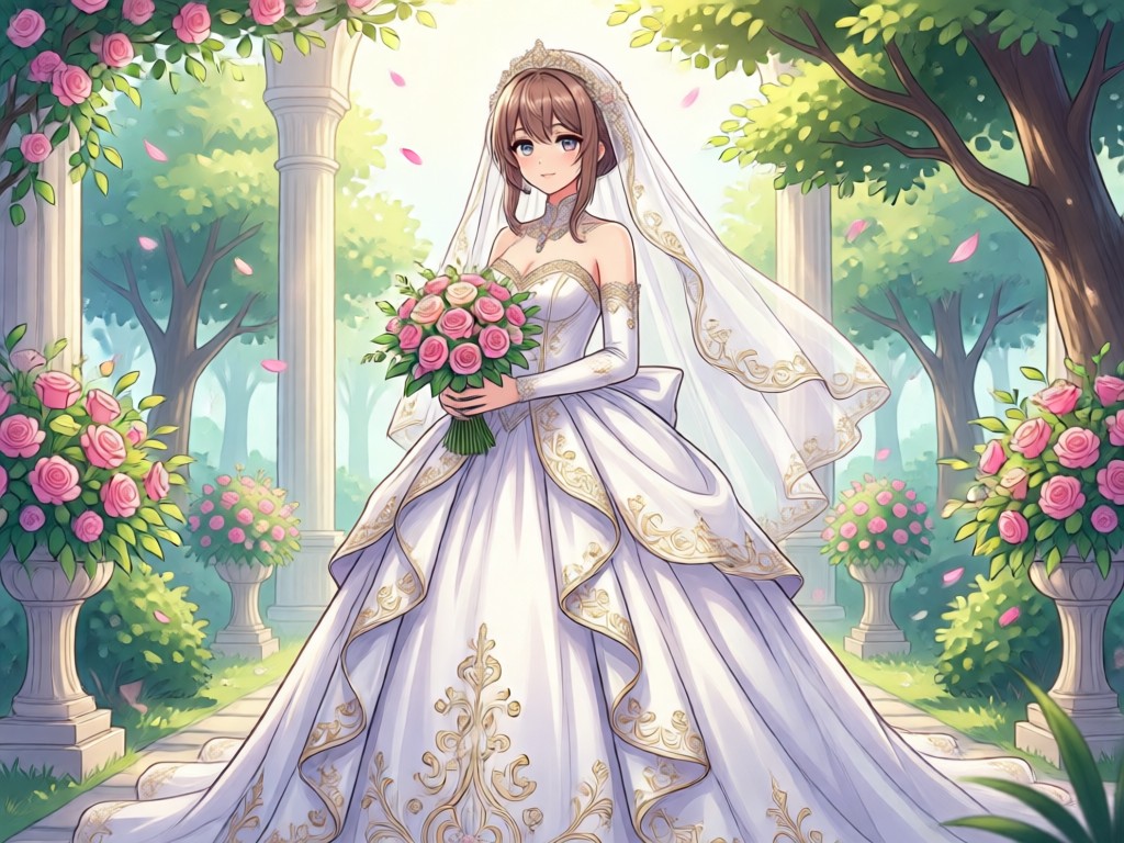 Photo to anime bride transformation example