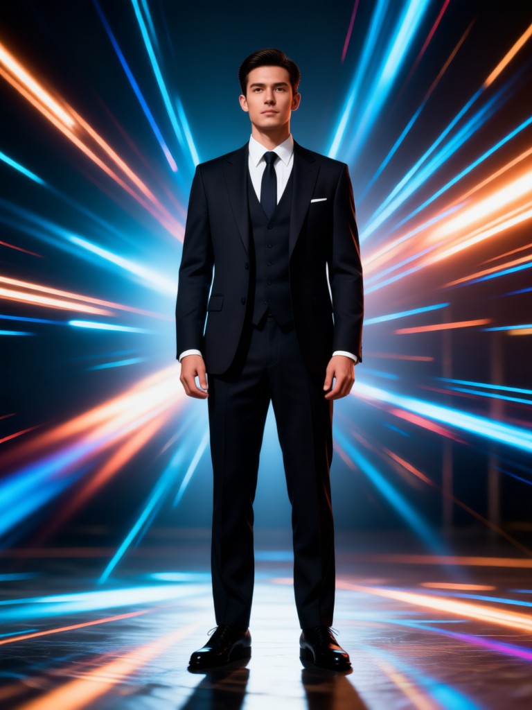 Casual jacket replaced with a formal tuxedo effect
