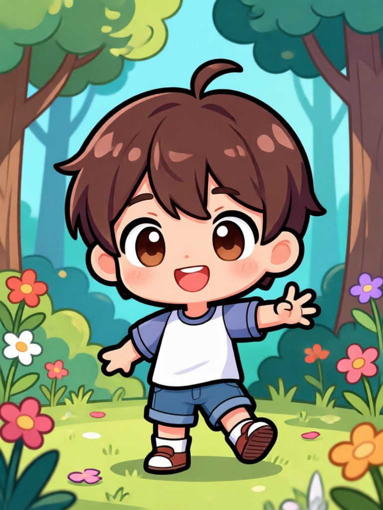 Chibi character with expressive emotions