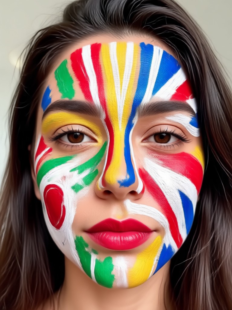 Netherlands orange lion face paint design
