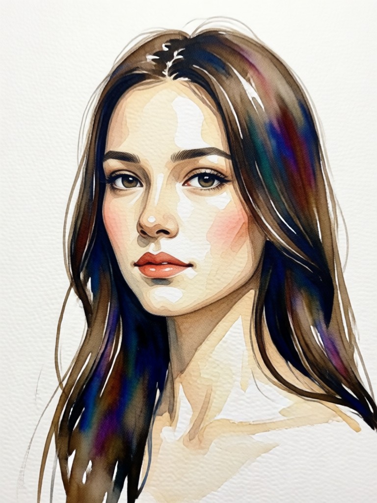 Zartes Aquarell-Haustierporträt mit verwischten Farben