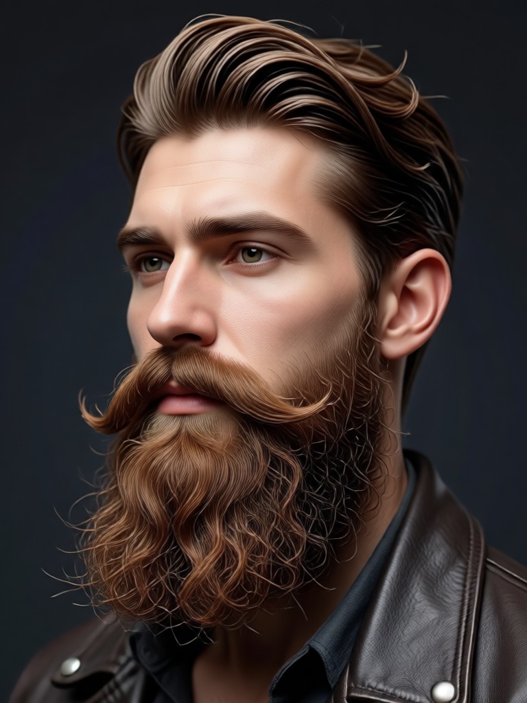 Before and after AI beard stubble