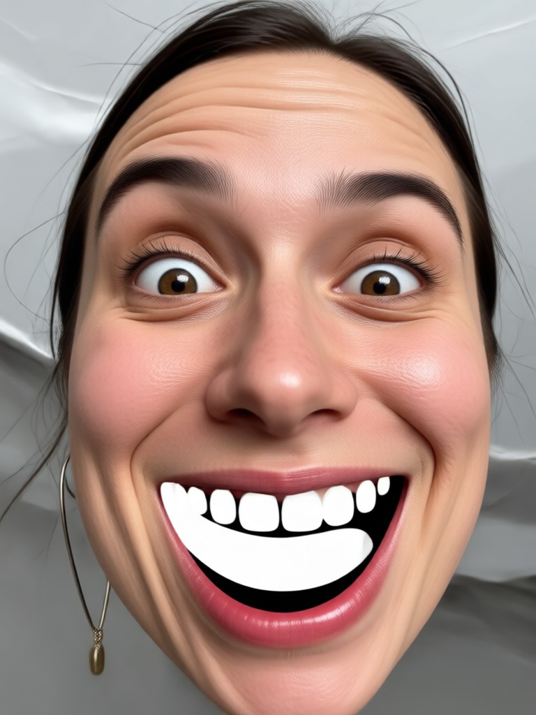 Transformação facial engraçada estilo anime
