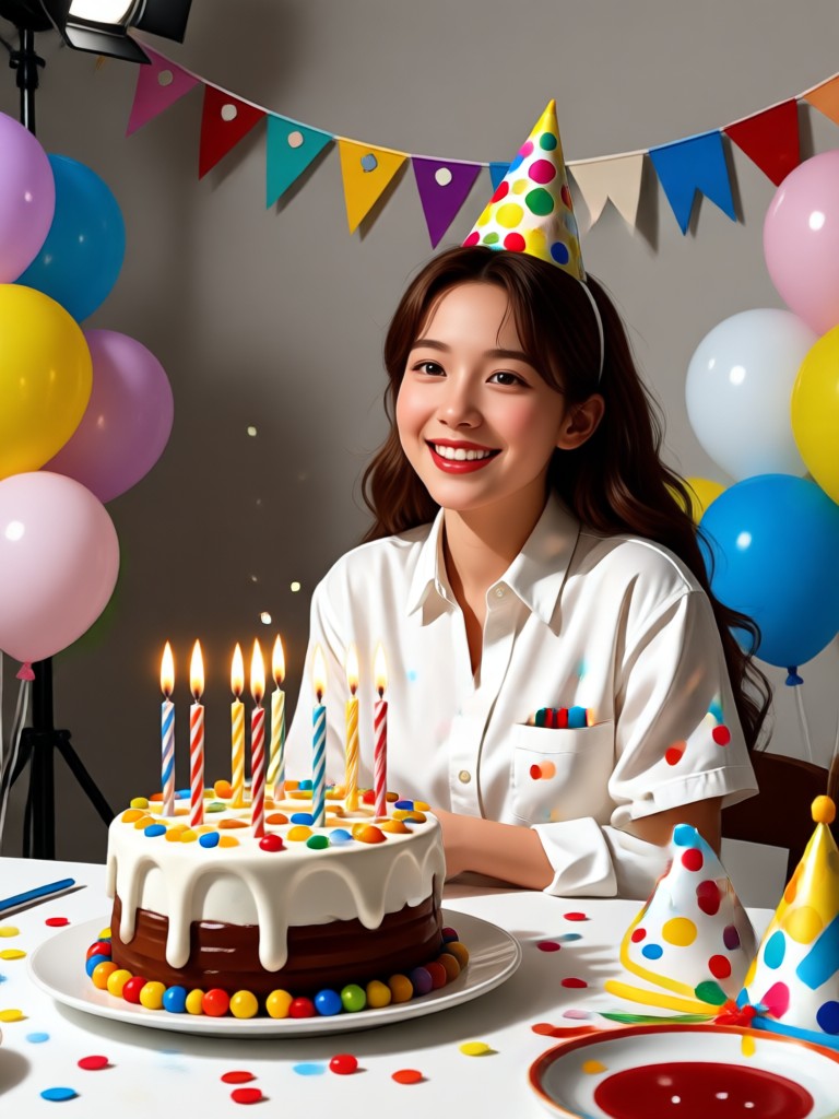 Fun tropical birthday theme AI photoshoot result