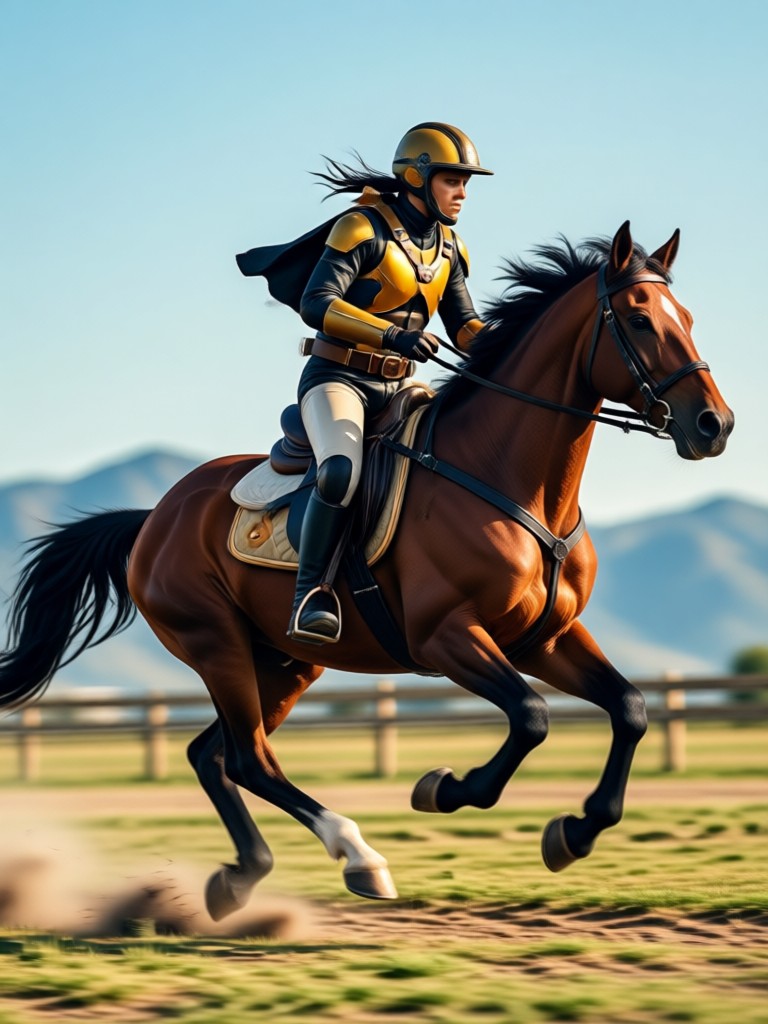 Western style trail riding AI effect