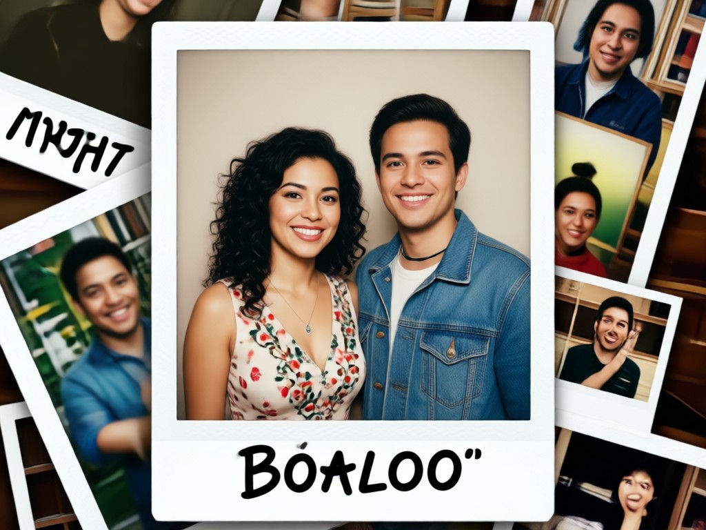 Single photo transforming into a Polaroid couple picture