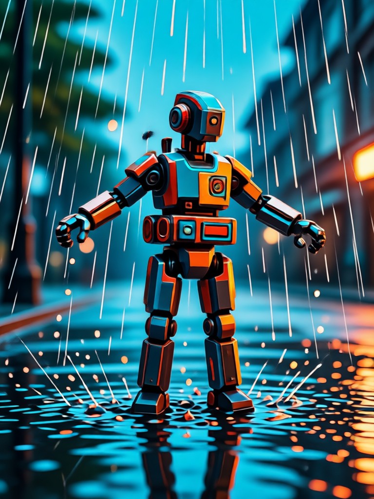 Viral TikTok style rain hug moment
