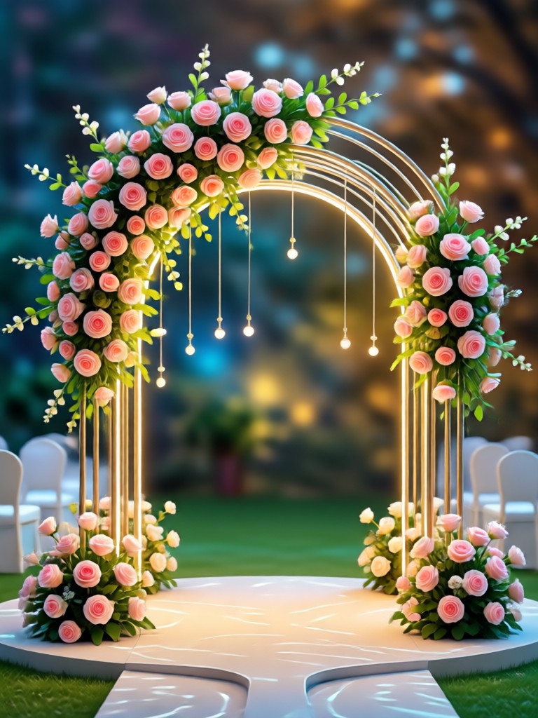 Beach wedding sunset backdrop AI idea