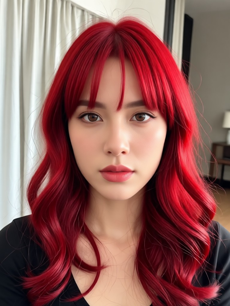 Before and after side by side red hair comparison