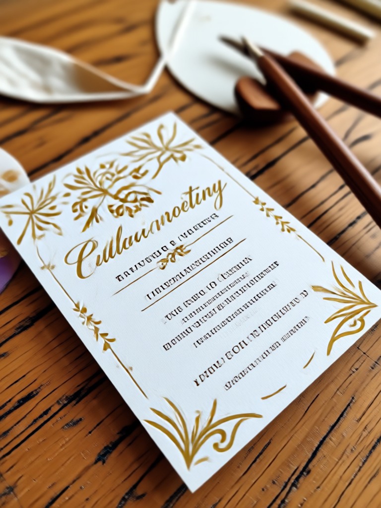 Classic gold foil wedding invitation design