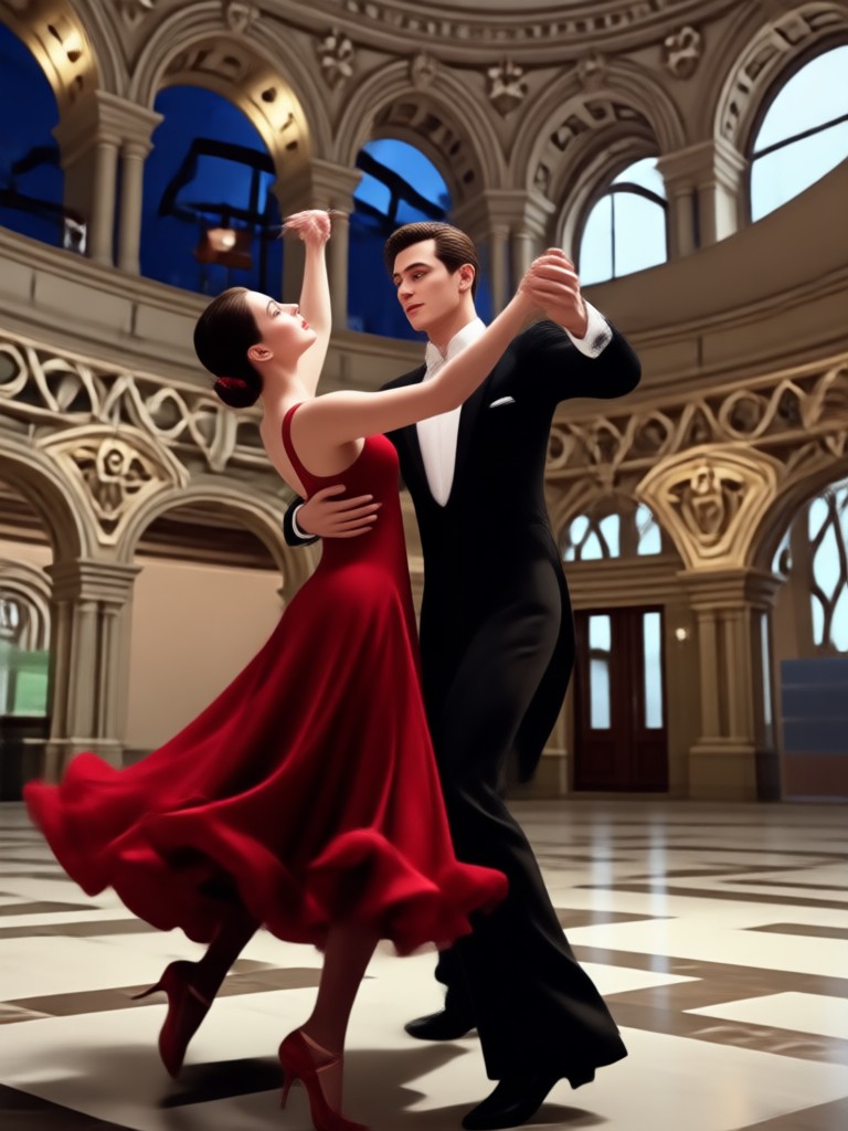 Aplicación móvil mostrando la generación de video de vals en pareja