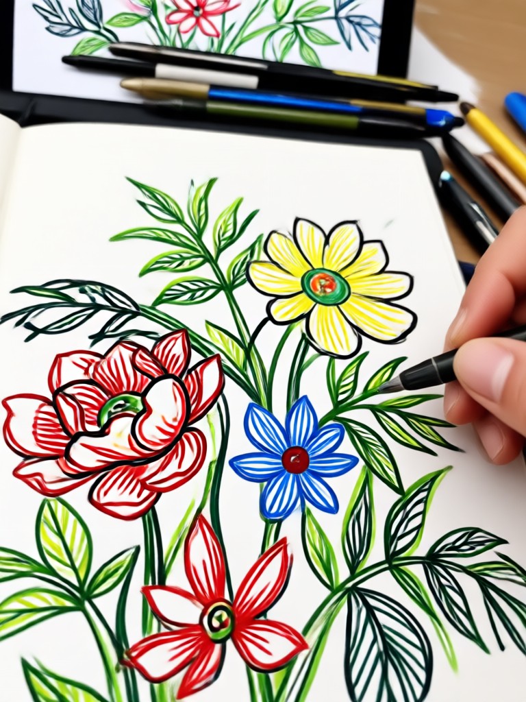 Página para colorear de patrón mandala con IA
