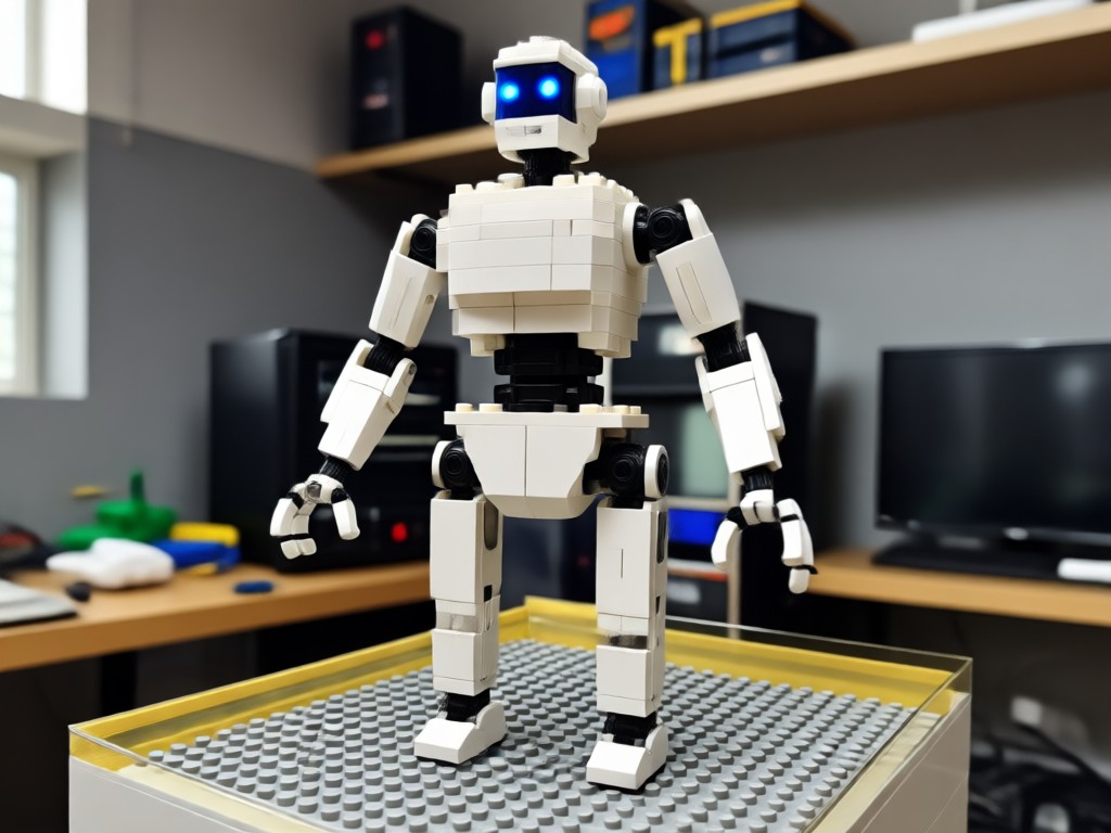 Cinematic LEGO movie style artwork