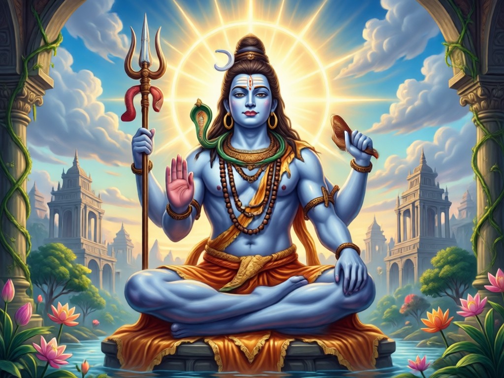 Text prompt turning into AI Shiva art