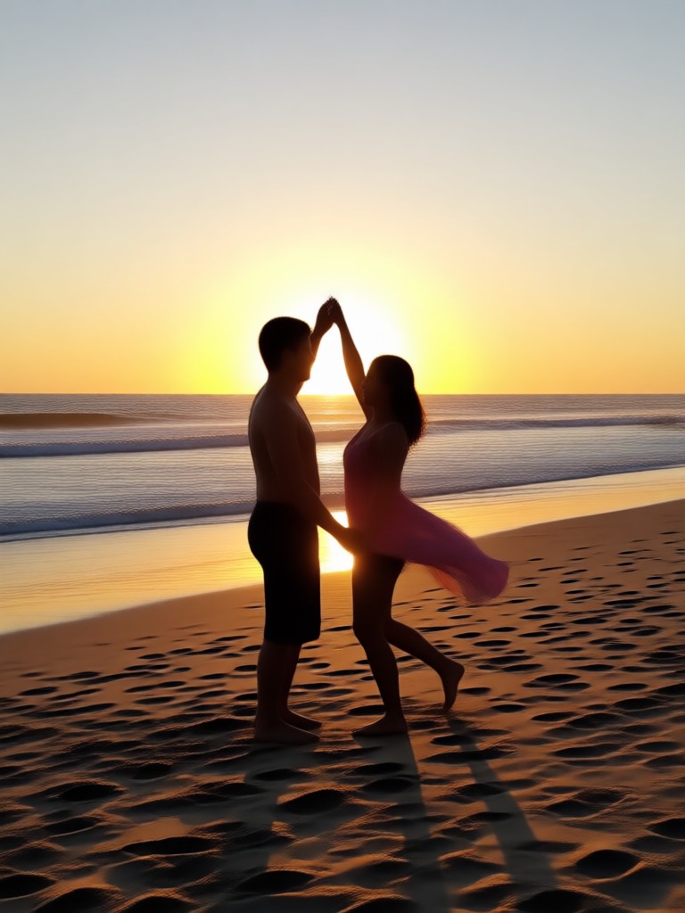 Phone screen showing the beach dance video creation process