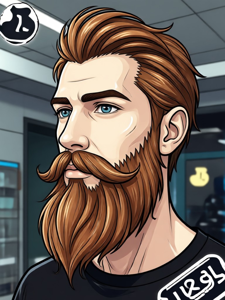 Phone screen showing AI beard filter app in action