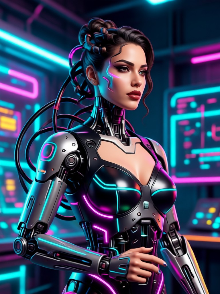 Elegant AI Latina portrait in formal wear