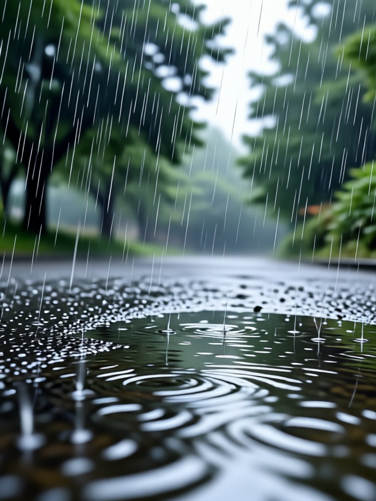 Noir style rain effect on a black and white street