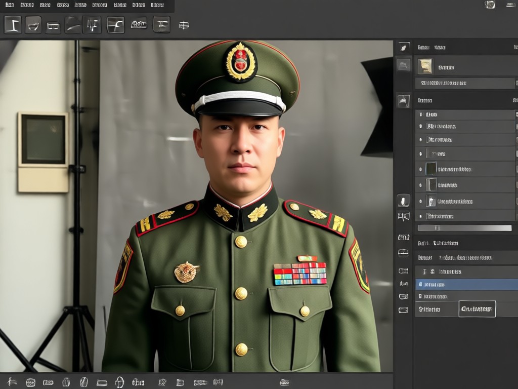 Professional military uniform editing result