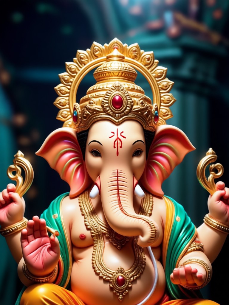 AI enhanced photo with floral offerings and diyas