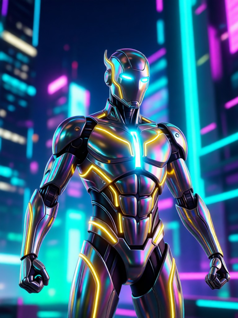 Anime-style hero transforming