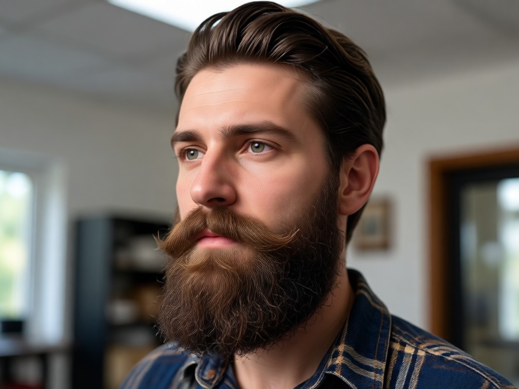 Beard adjusted to different face shapes