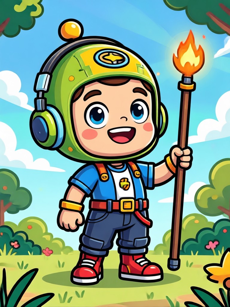 Personaje estilo de dibujos animados retro de los 90