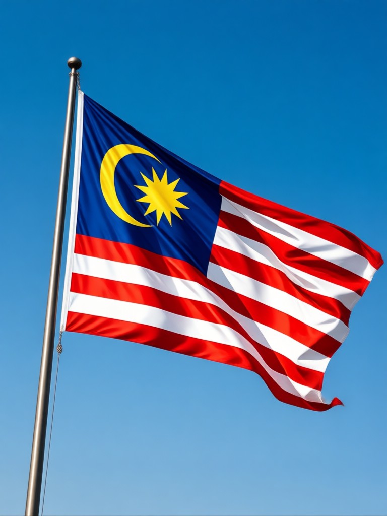 Künstlerische Interpretation der malaysischen Flagge durch KI