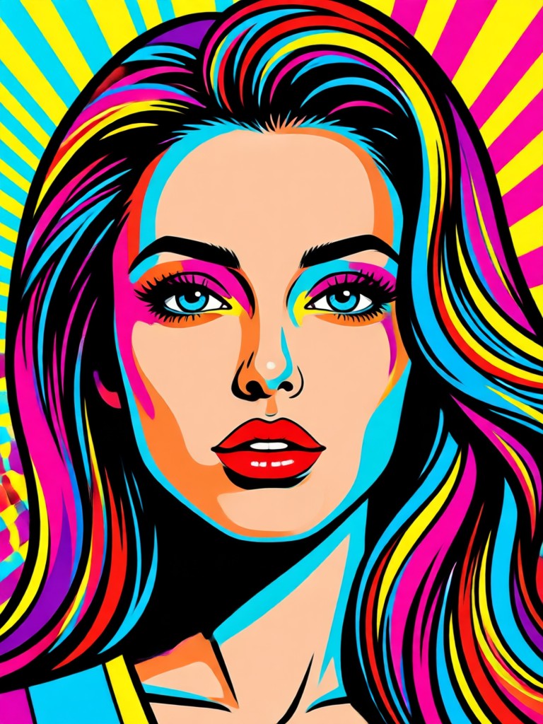 Minimalist pop art with solid colors and shapes