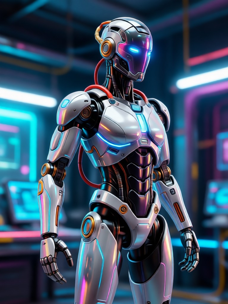 Futuristic mech pilot action figure design