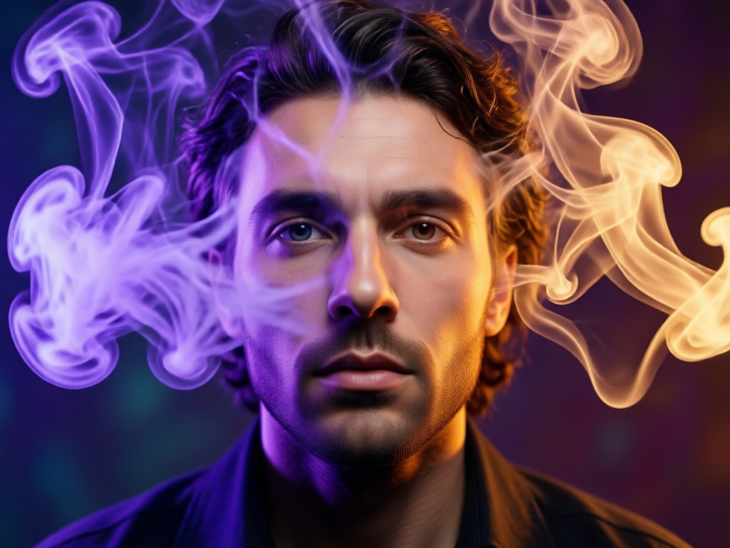 Teilen Sie Ihren Doppelfarben-Rauchportrait-Generator
