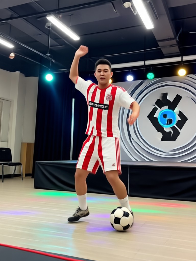 AI 축구 팬 와카 와카 춤추기