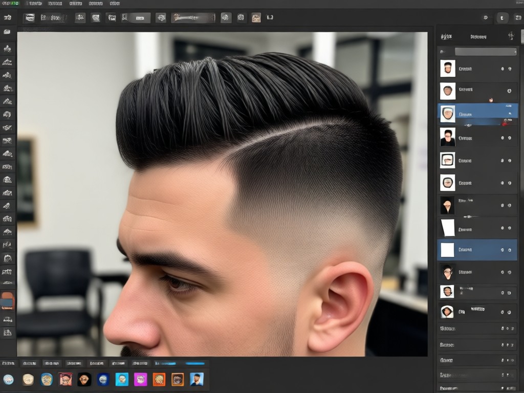 Realistic AI hair simulation for taper fade haircuts