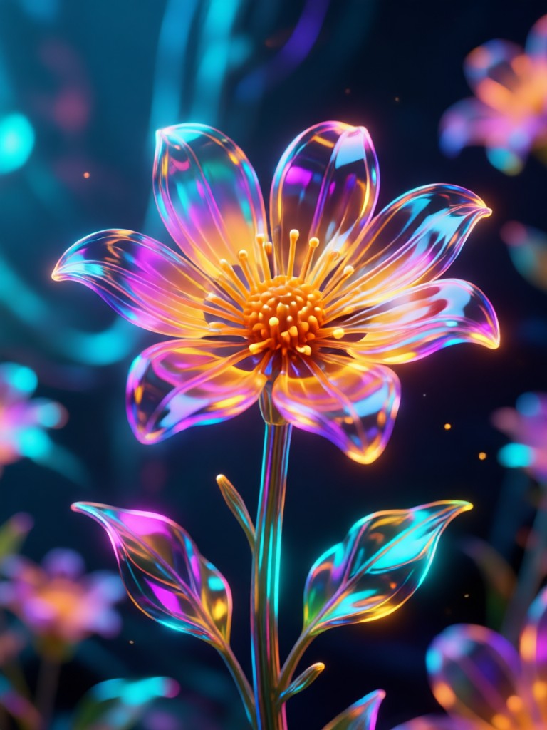AI cinematic style flower field at dusk