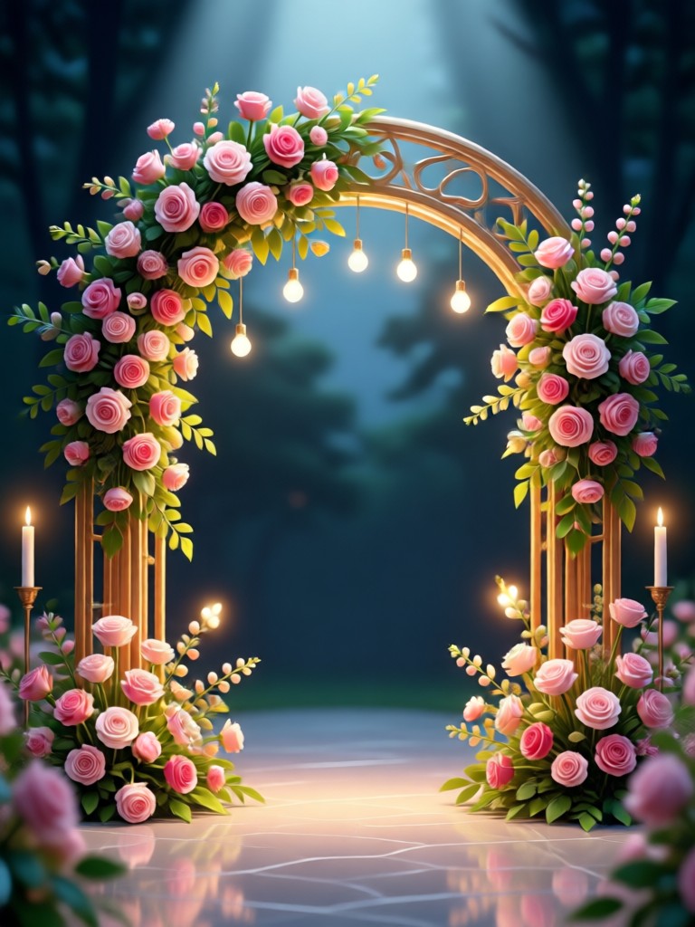 Modern minimalist wedding arch AI design