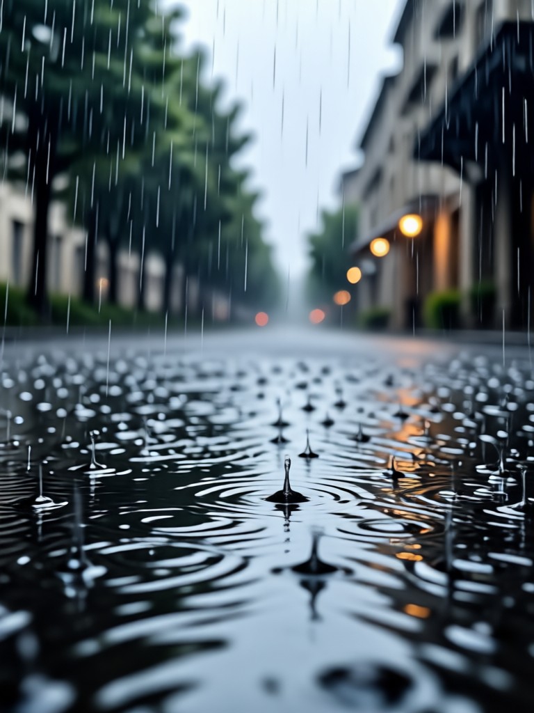 Rain droplets on a camera lens effect