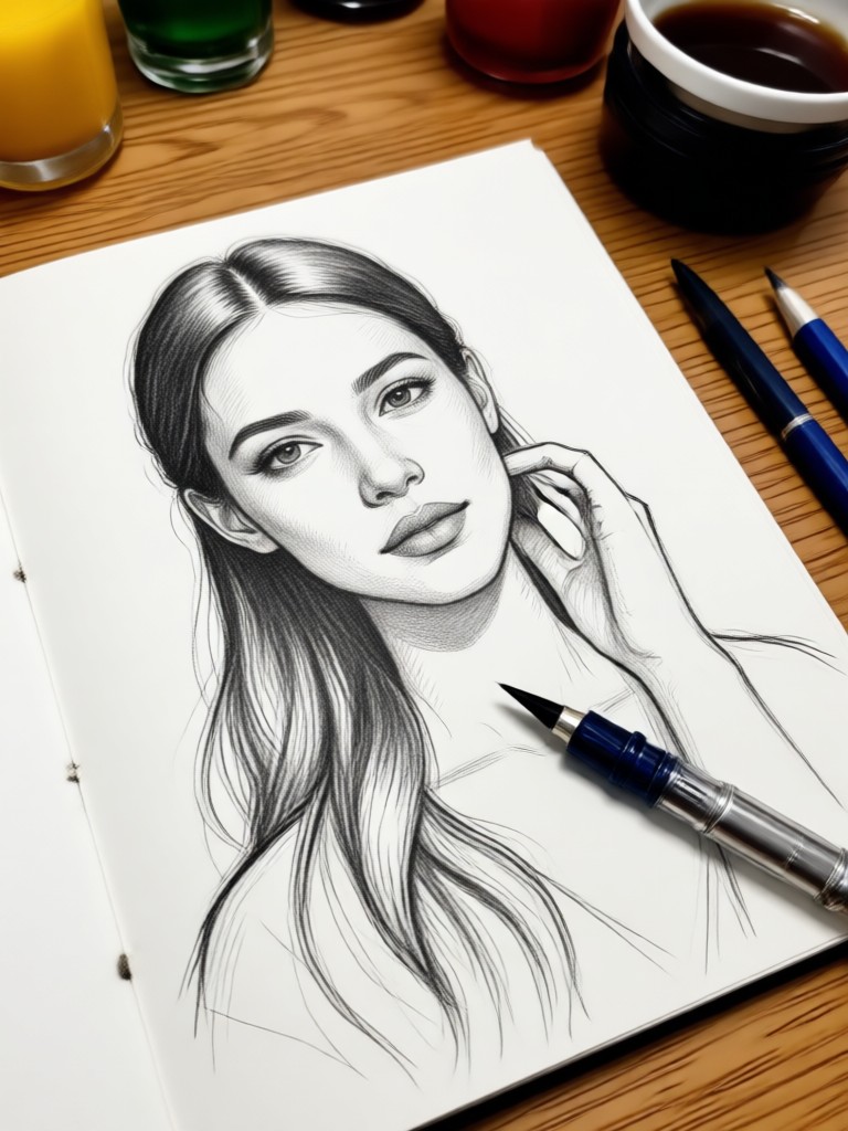 Contoh transformasi foto AI menjadi sketsa