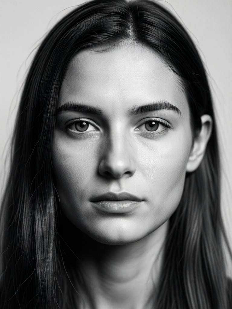 AI black and white portrait transformation example