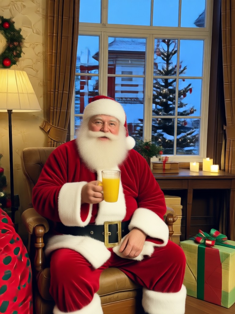 Cinematic Santa with magical glowing effects